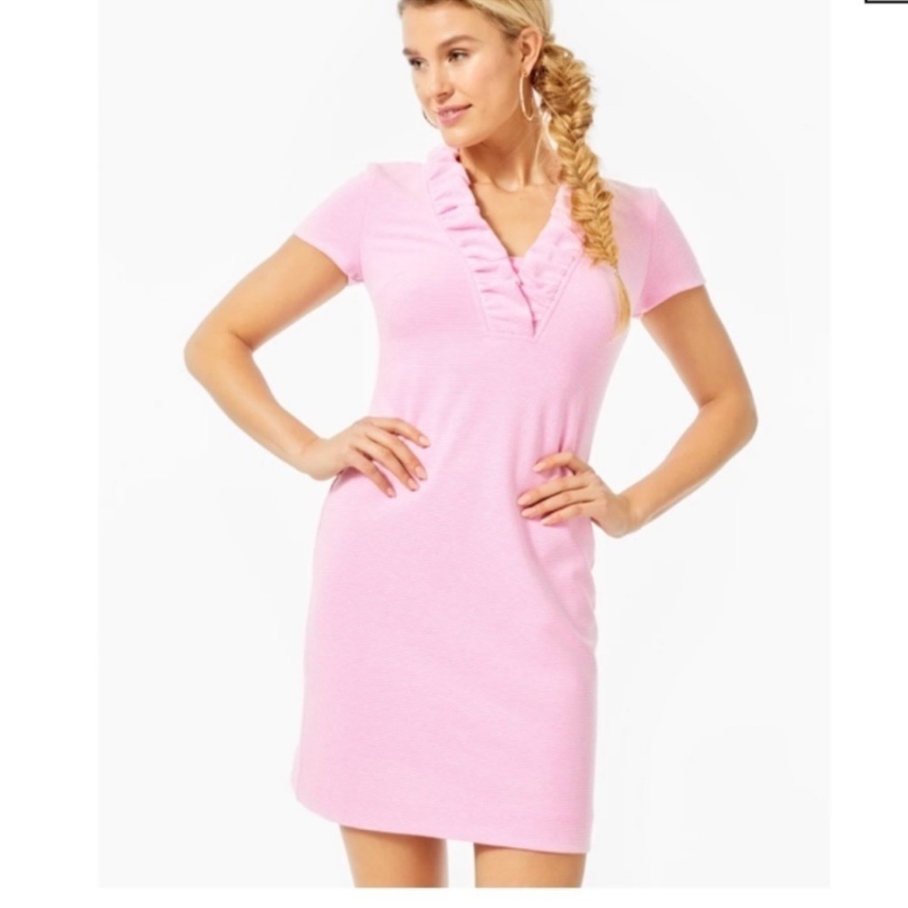 NWT LILLY PULITZER Tisbury Stripe Ruffle Neck Dress - Picture 10 of 10